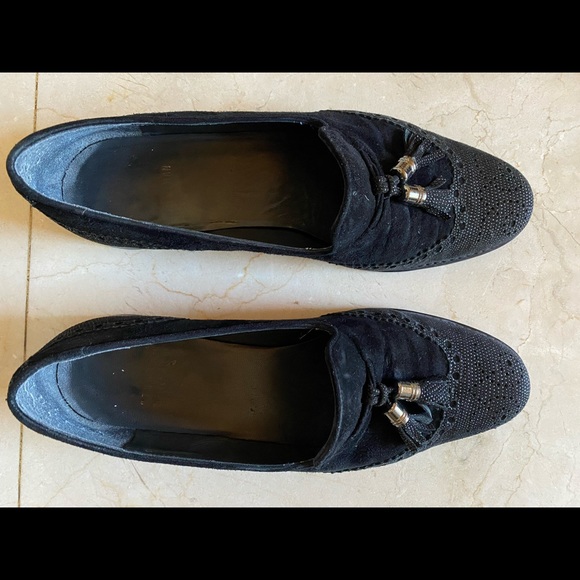 Stuart Weitzman black suede GUYTHING loafer 8.5 - Picture 2 of 7